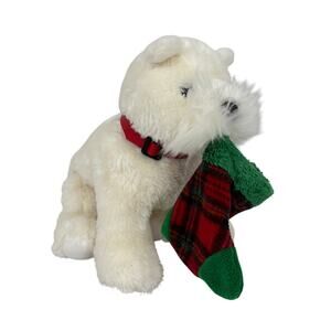 Ty Presents West Highland Terrier White Plush Christmas Stocking Vintage 2005
